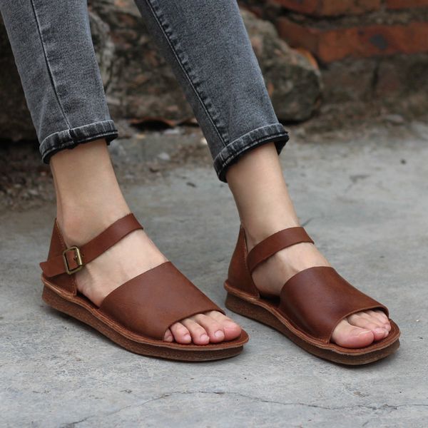 

sandals genuine peep leather toe women sandals beach shoes 's 100% summer pf1q, Black