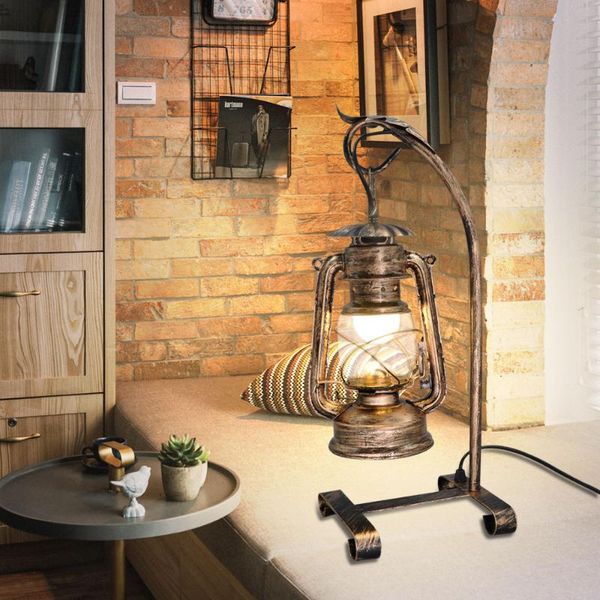 

table lamps artpad american vintage candle light with plug,old design kerosene lamp nightstand lighting for bedside study cafe