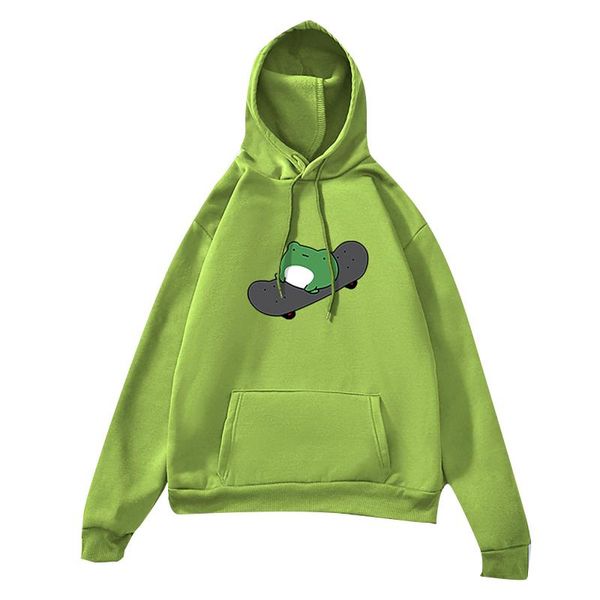 

harajuku skateboard frogs hoodies womens sweatshirts long-sleeved winter plus size thicken korean style hooded coat streetwear, Black