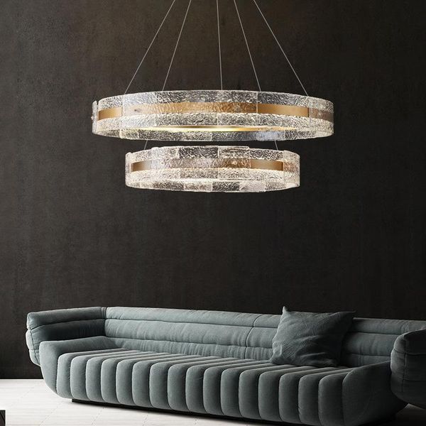 Pendelleuchten Nordic Big Rings Luxuriöse Kupferglasleuchten Wohnzimmerdekoration Esszimmermöbel El Bar Licht LED-LampenPendelleuchte