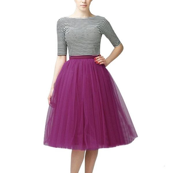 

multicolor womens skirts fashion female skirts vestidos pleated gauze knee length tutu dancing skirt, Black