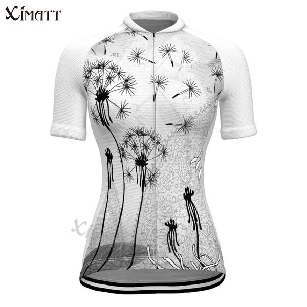 

racing jackets women's short sleeve cycling jersey summer white floral botanical printing ximaquick dry show slimming customizable, Black;red