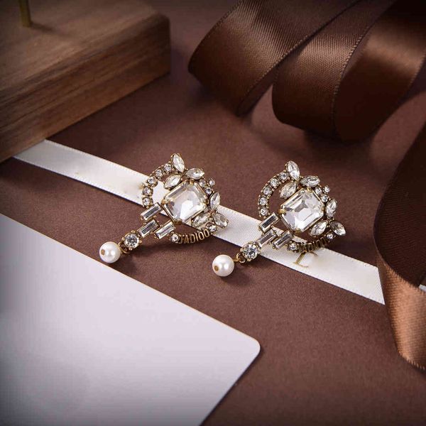 

special offer 70% off luxury jewelry 2021 new full brass letter earrings for women xy6u, Golden;silver