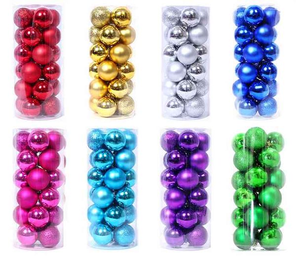 

factory outlet party decoration 4cm6cm8cm christmas ball tree decorations colored ball bright electroplated pendant barreled