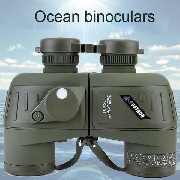 

telescope & binoculars military 10x50 professional marine binocular waterproof digital compass hunting high power lll night vision