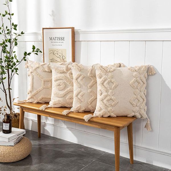 

cushion/decorative pillow moroccan style cushion cover tufted tassels home decoration handmade case 45x45cm/30x50cm for sofa bed