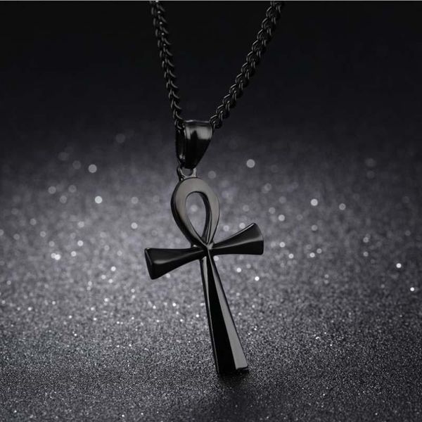 

pendant necklaces religion egyptian ankh crucifix pendants stainless steel symbol of life cross jewelry gifts xlct012, Silver