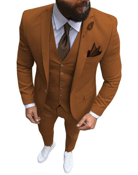 

men's suits & blazers latest classic light brown men suit 3 pieces tailored plus size man groom wedding prom dress tuxedo jacket waistc, White;black