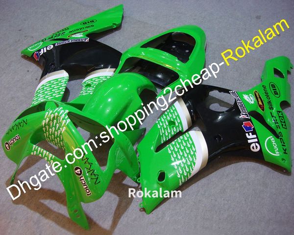 

zx6r motorbike shell for kawasaki zx-6r zx636 zx 6r 636 2003 2004 popular green black bodywork motorcycle fairing kit (injection molding)