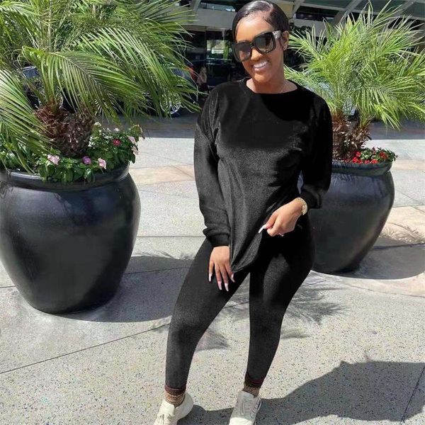 

women's two piece pants wjfzqm velvet tracksuit sweatsuits women outfit long sleeve skinny sets winter casual matching 2 set, White