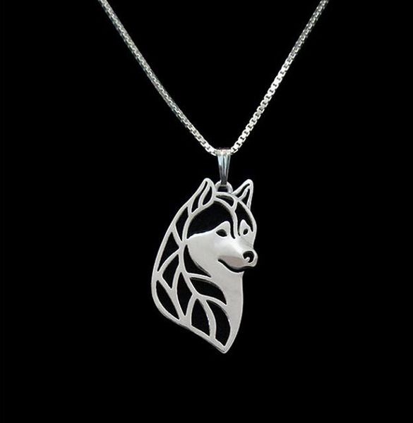 

pendant necklaces gold & silver 1pcs siberian husky head necklace 3d cut out puppy dog lover memorial pendants christmas gift