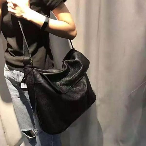 

evening bags 2021 female bag retro head layer cowhide cross-shoulder large size