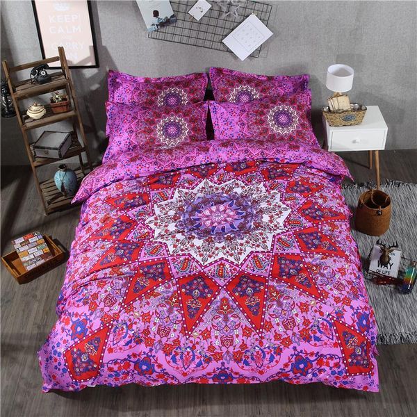

mandala bedding set twin  king soft bedclothes bohemian print duvet cover set with pillowcases 4pcs bed home textile 25