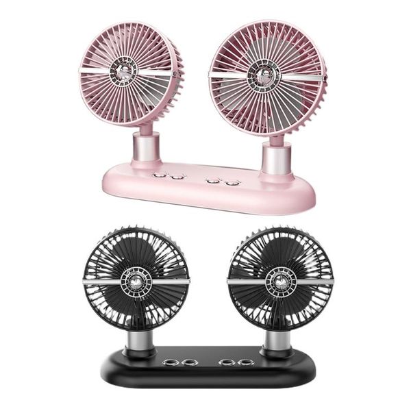 

electric fans dual head car home mounted usb powered fan 180 degree oscillation 3 speed for sedan suv auto van truck camping