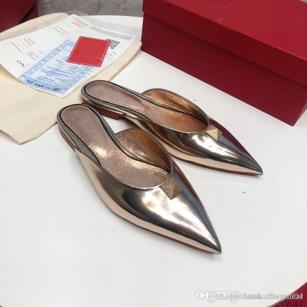 

a3 14 colors slippers summer fashion women flip flops 100% leather lady slippers metal women shoes flat ladies slippers large size 35-40, Black