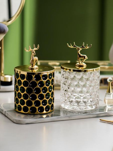 

nordic bathroom supplies glass storage canister cotton swab box jewelry holder candle cup holder organizador maquillaje