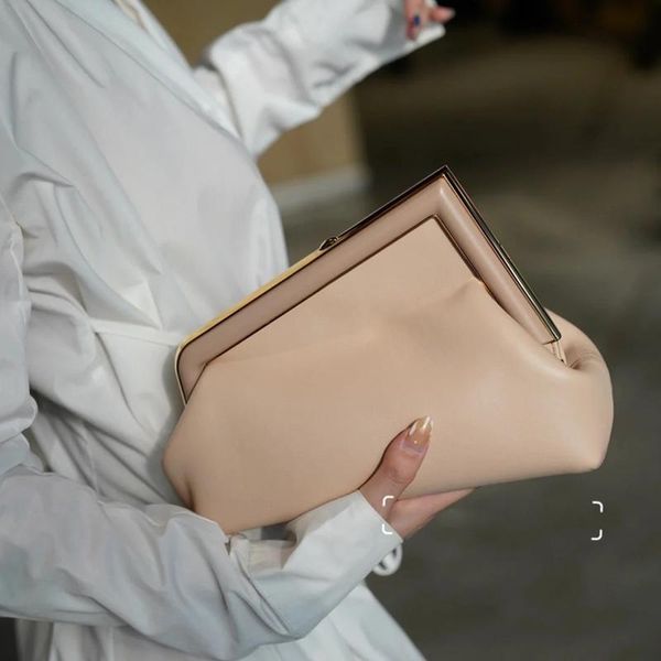 

evening bags 2021 autumn and winter f first single shoulder fashion crossbody chain women's bag lock catch hand leather clip