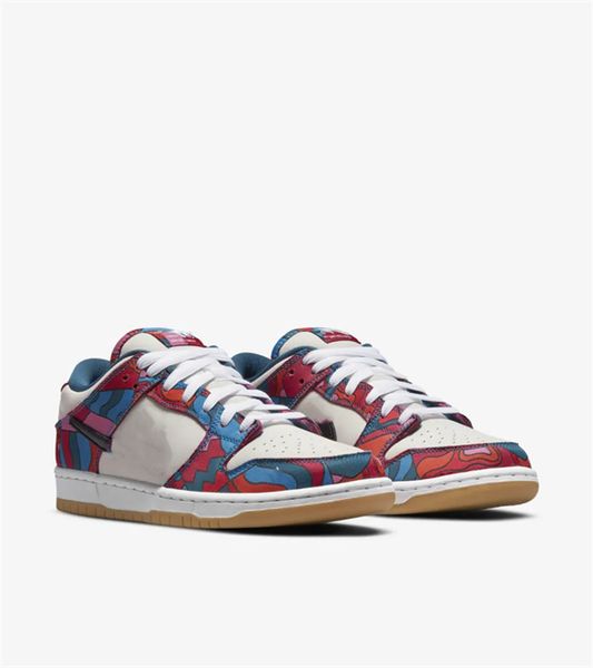 

sb low parra flat shoes fire pink gym red-mocha-white-royal blue-black sports sneakers size with
