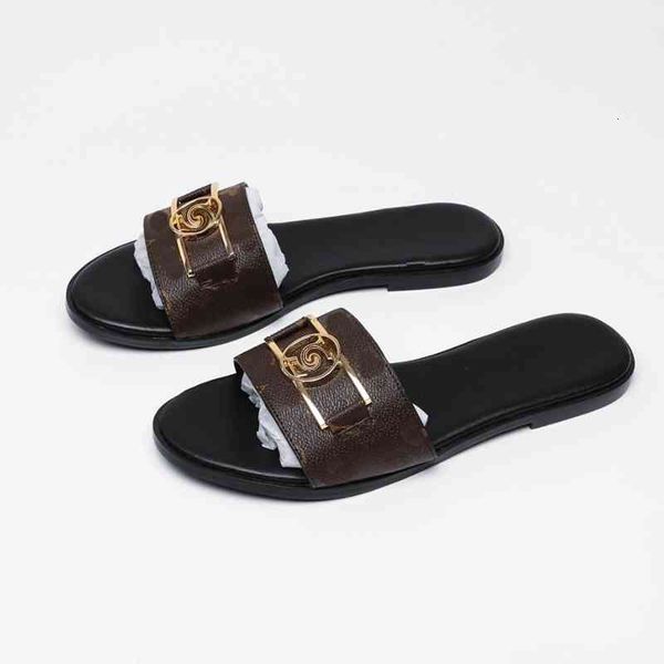 

gingham fashion women love sandals sandal with gold metal decoration black brown and white beach slides