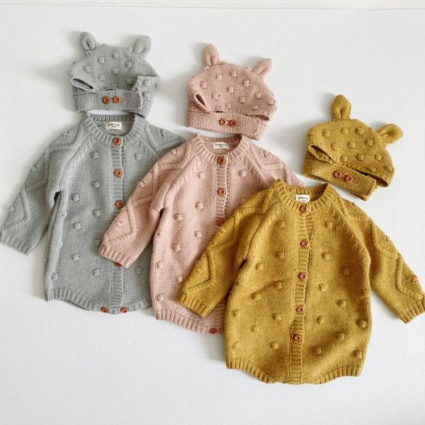 

rompers 8780 baby knitted romper autumn winter 2021 wool one-piece clothes boys cotton climbing girl with hat, Blue
