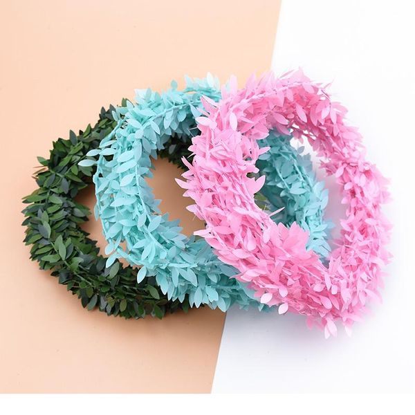 

2 meters silk christmas leaf artificial green leaves for wedding home decor diy wreath gifts box scrapbooking craft fak qyldzl