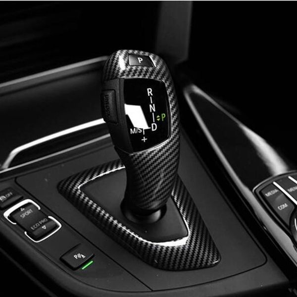 

shift knob carbon fiber style gear handle sleeve cover trim for f20 f21 f22 f23 f30 f31 f34 f35 f32 f33 f36 interior accessories