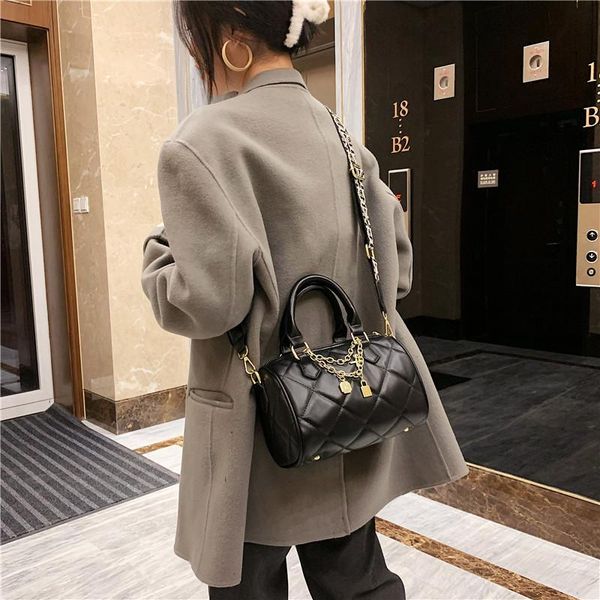 

shoulder bags fashion rhombic pu leather women's handbag boston bag luxury designer sacs a main for women bolsa feminina