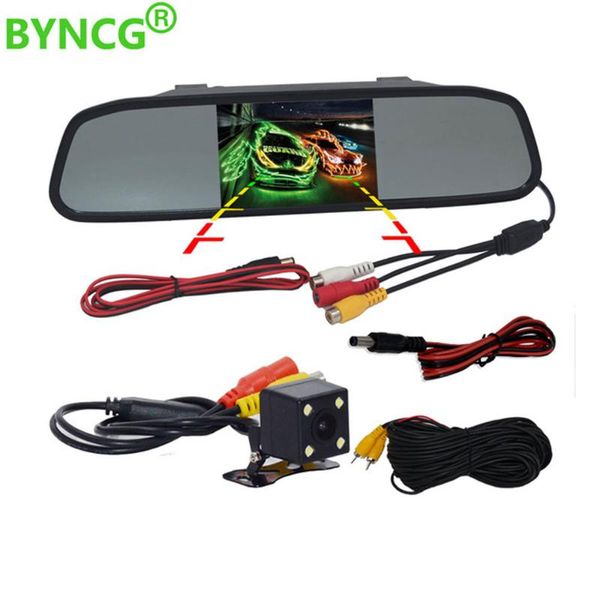 

car rear view cameras& parking sensors hd video auto monitor, led night vision reversing ccd camera with 4.3 inch rearview mirror monitor