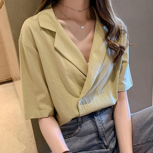 

women's blouses & shirts plus size white shirt woman blouse loose fashion solid ladies blusas mujer casual streetwear summer femme 4xl