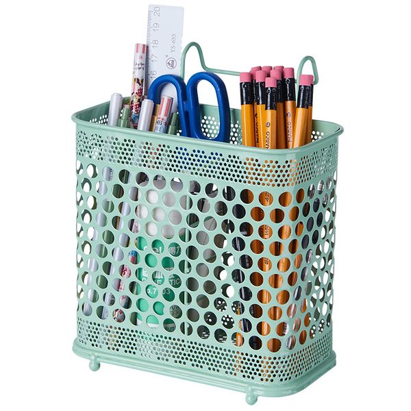 

1 pc metals quadrant bureau organizer round hollow cosmetic pencil stand paper holder pen man