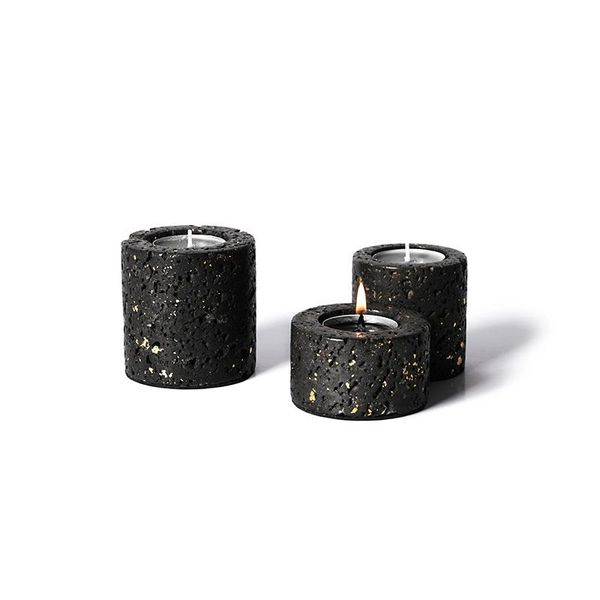 

candle holders black stone table holder art ornaments nordic minimalist windproof small bougeoir home accessories eb50zt