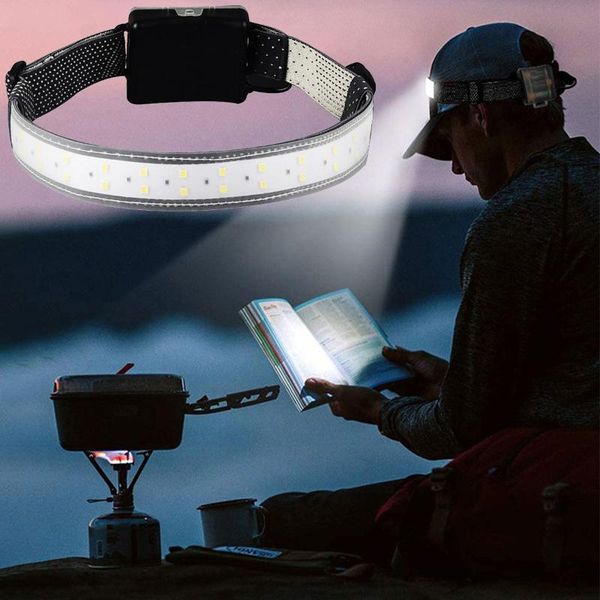 

headlamps led headlamp super bright fishing headlight 3 lighting modes cob adjustable strap running night light battery powered