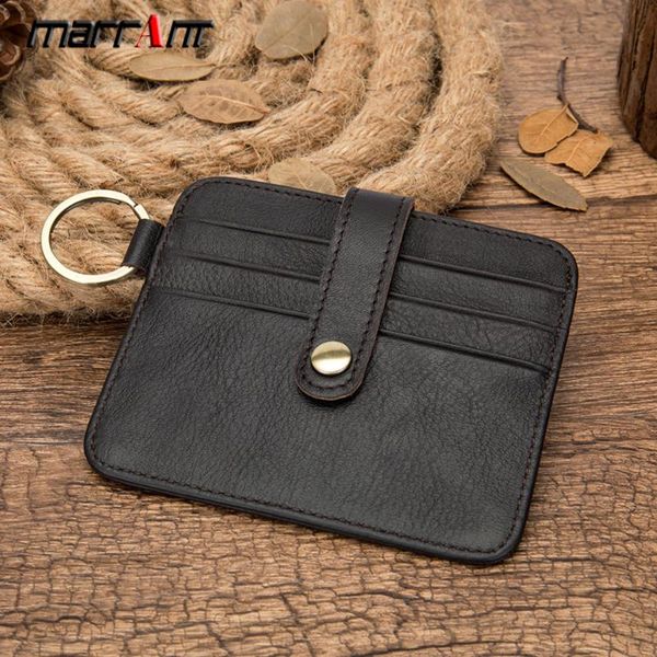

card holders mva men wallets small mini holder genuine leather case bus short clip money, Brown;gray