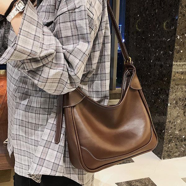 

vintage buckets women shoulder bags designer crossbody bag luxury pu leather messenger bag lady large tote female big purse 2021