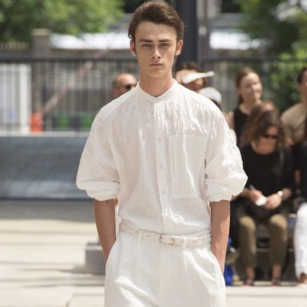 

spring and autumn show models loose tide men's pants overall jumpsuit wide leg hair stylist trousers jacket summer thin linen b90s, Black