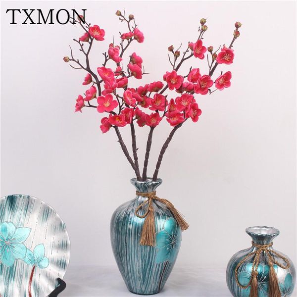 

1pc artificial flowers chinese style plum blossom silk fake flower for wedding home decoration party new year decor