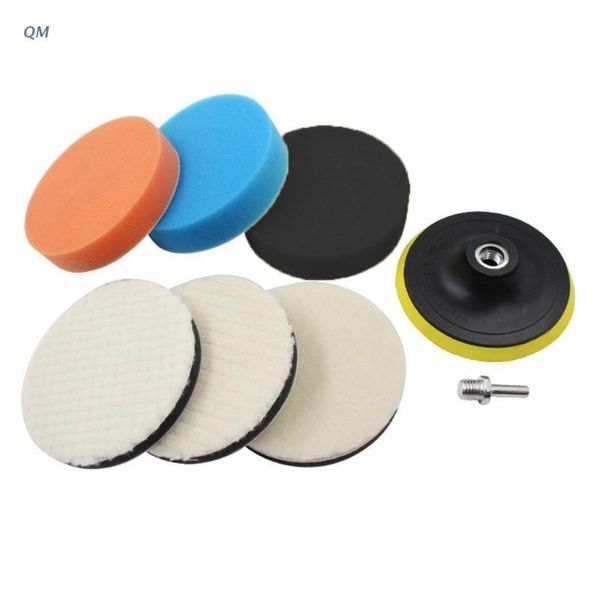 

care products 7pcs/set polishing pad soft wool ball bonnet kit 5" wheel abrasive tool for car body discs 13mf
