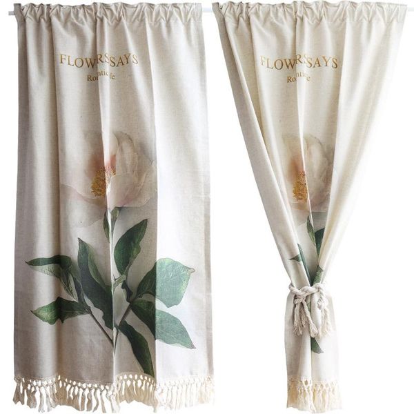 

curtain & drapes 92x143cm nordic cotton linen door no rod wall background bedside hanging decorative cloth tassel