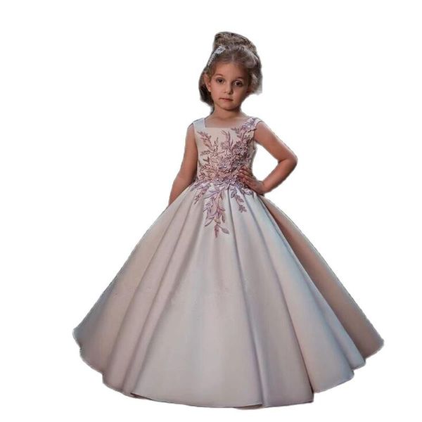 

girl's dresses girls flower emboridery puffy girl party dress kids simple aline communion 2021 elegant backless, Red;yellow