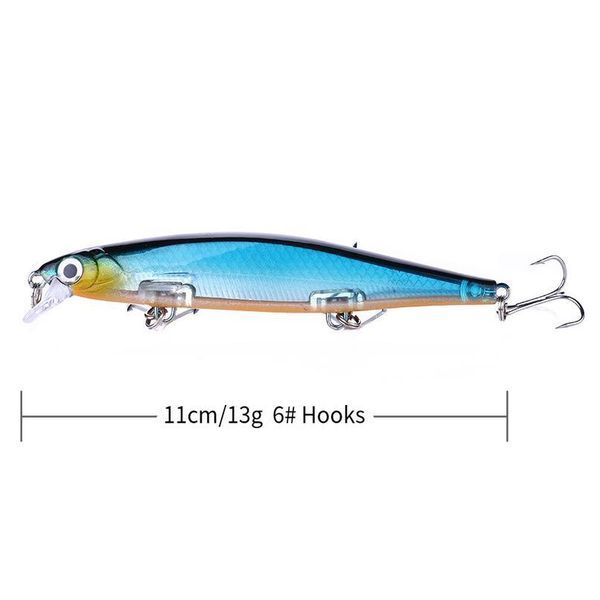 

10pcs isca artificial hard bait 11cm 13g wobbler laser minnow fishing lures swimbait pesca tackle w jllfac