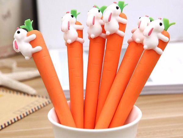 

gel pens white rabbits love carrots korea pen ink gift school prize office writing supply student stationery needle 50pc