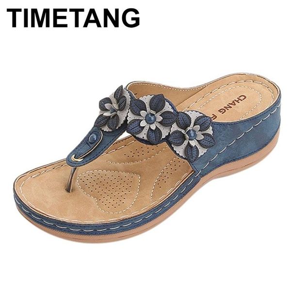 

slippers timetang women ladies summer fashion slip-on wedges beach open toe comfortable breathable sandals flowers soft shoes, Black