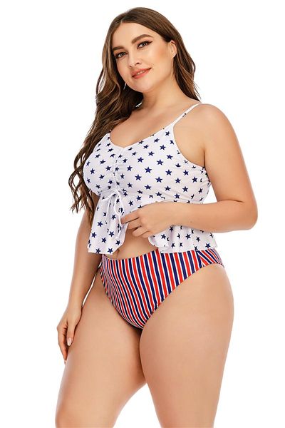 

one-piece suits 2021 plus size 4xl two pieces set women print swimwear swimsuit female swim skirt + bikini bathing suit beachwear large