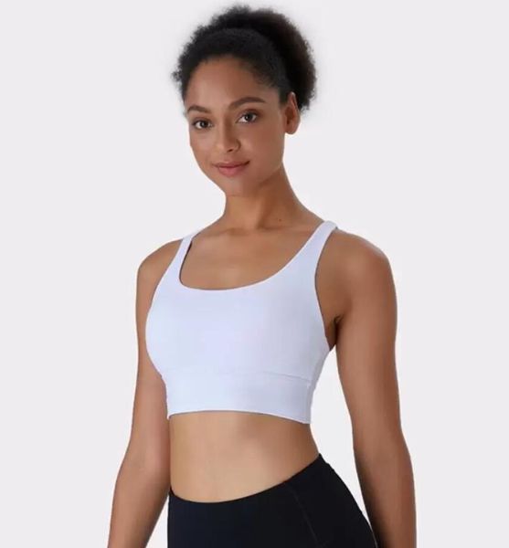 LulusYoga roupas sutiã esportivo suporte de alta resistência à prova de choque colete roupa interior roupas de ginástica mulheres sem anel de aço correndo camisa de fitness