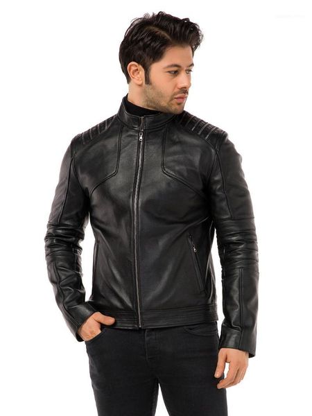 

men's leather & faux jacket men, Black