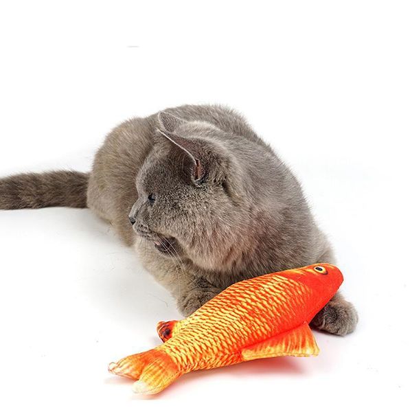 

cat toys toy pet soft plush creative 3d carp fish shape gifts stuffed pillow doll simulation playing