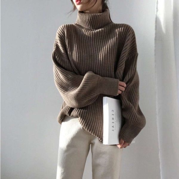 

2021autumn and winter 2020 new lazy style pullover for women, White;black