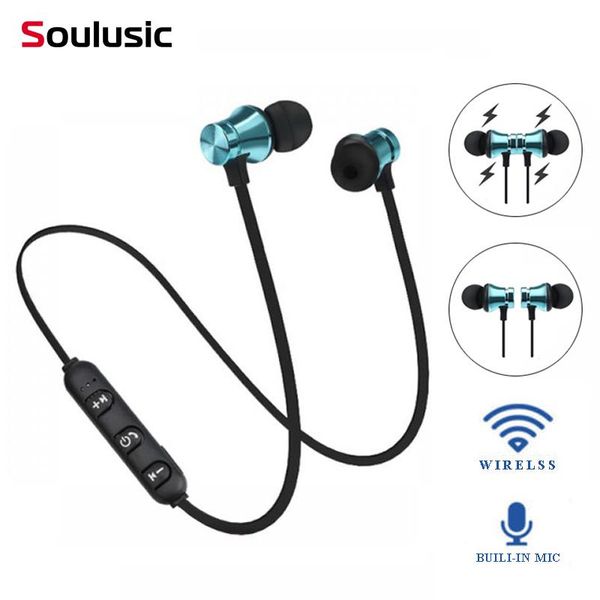 

soulusic xt11 tws bluetooth earphones metal magnetic stereo wireless earpieces sport music in-ear sweatproof headset with mic