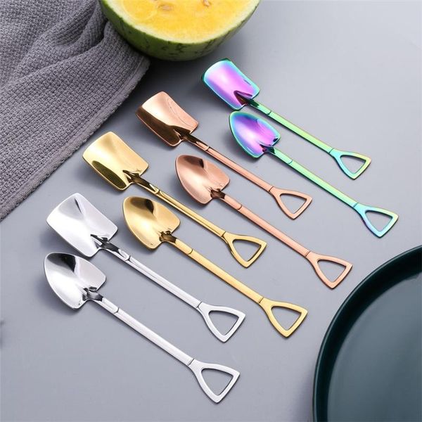 

spoons stainless retro iron shovel ice cream spoon scoop creative tea-spoon kitchen