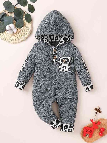 

baby leopard half placket pocket detail jumpsuit she, Blue